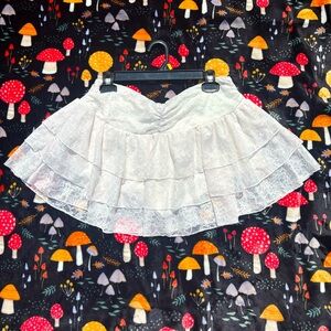 0XL White Lace Tiered Skort NWOT